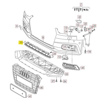 NEW AUDI A4/S4 (16-17) FRONT BUMPER LOWER CENTER GRILL 8W0807683A9B9