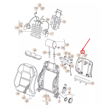NEW AUDI A6 C6 FRONT SEAT BACKREST COVER WITH MAP NET 4F0881969C1AD ORIGINAL