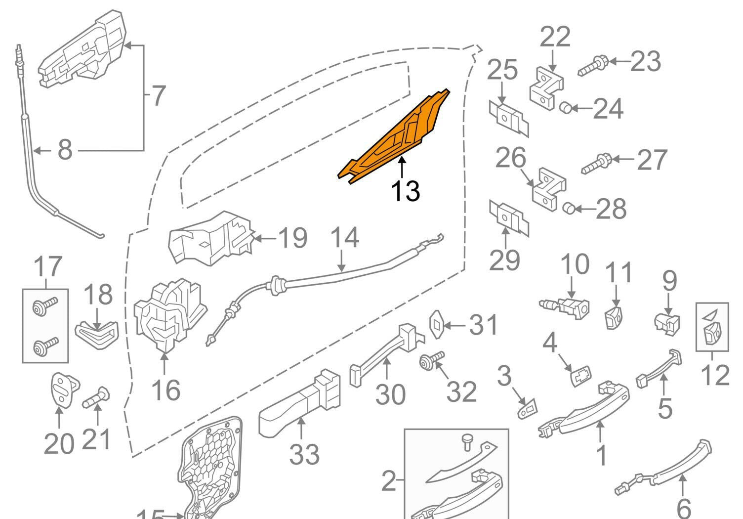 NEW AUDI A6 C7 FRONT LEFT INTERIOR RELEASE DOOR HANDLE 4G0837019A 4PK ORIGINAL