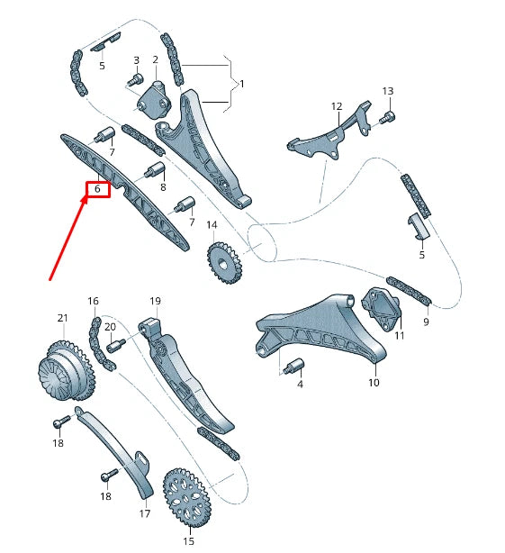 NEW AUDI Q7 4M RIGHT ENGINE TIMING CHAIN SLIDE GUIDE 06M109514F