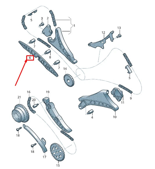 NEW AUDI Q7 4M RIGHT ENGINE TIMING CHAIN SLIDE GUIDE 06M109514F