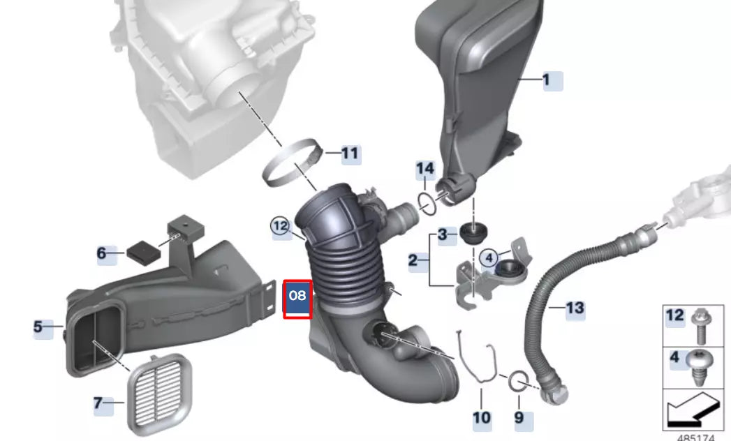 NEW BMW X4 G02 FILTERED AIR PIPE 13718571705 ORIGINAL