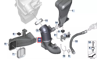 NEW BMW X4 G02 FILTERED AIR PIPE 13718571705 ORIGINAL