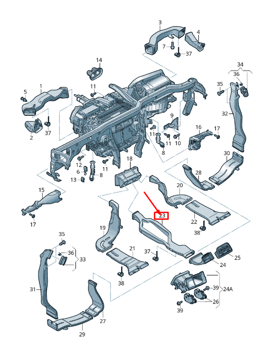 new audi q5 8r heater cabin air channel 8r0857039a original