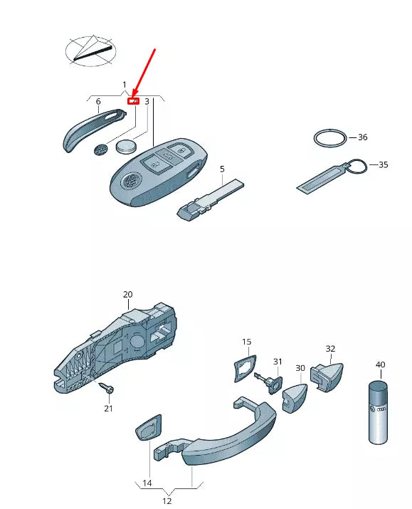 NEW VW TOUAREG 7P MK2 KEY SENDER UNIT VW EMBLEM 3C0837891 ORIGINAL