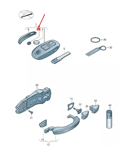 NEW VW TOUAREG 7P MK2 KEY SENDER UNIT VW EMBLEM 3C0837891 ORIGINAL