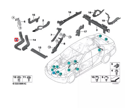 NEW BMW M5 F90 RIGHT CABLE HARNESS HOLDER 61139325414 ORIGINAL