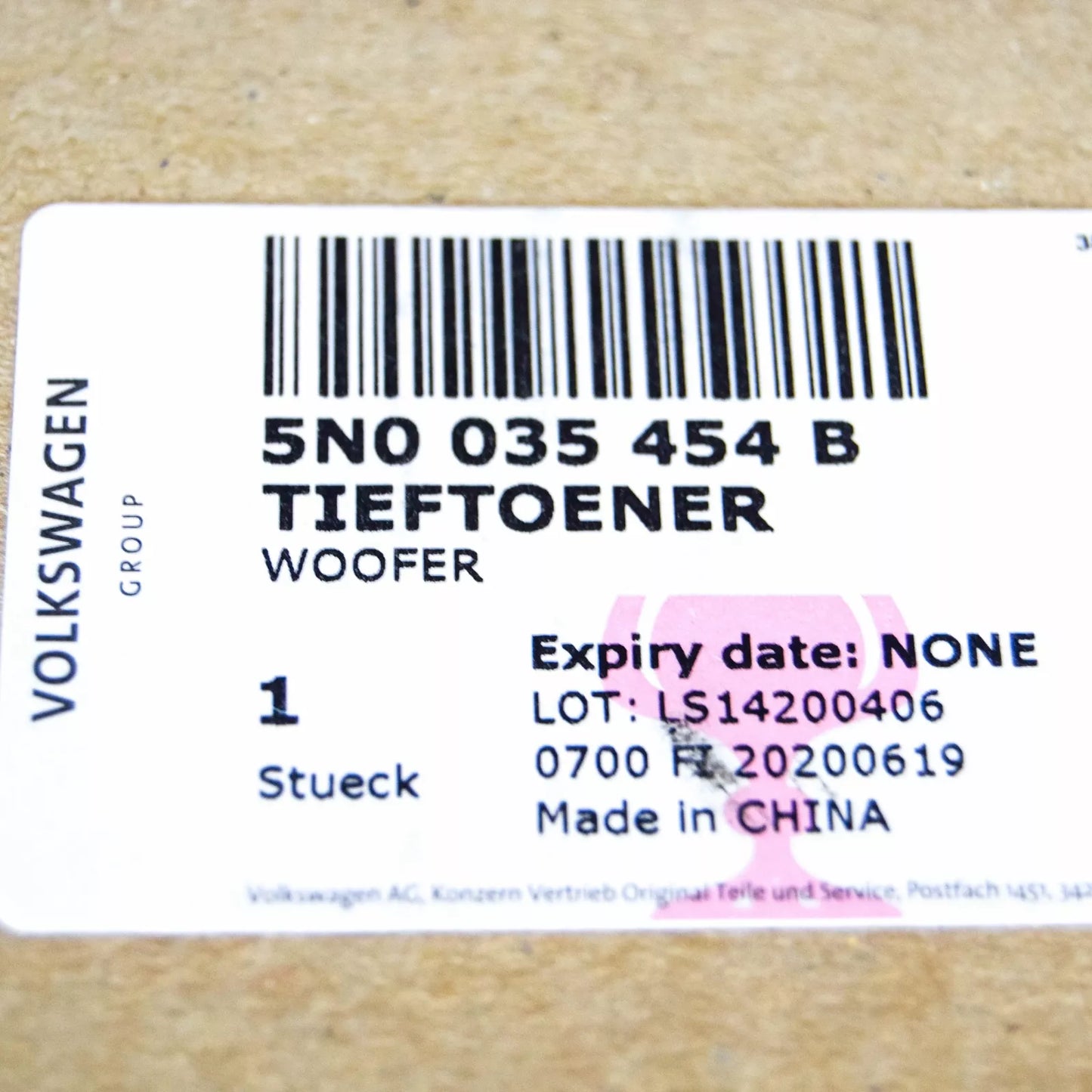 NEW VOLKSWAGEN TIGUAN 5N FRONT DOOR BASS LOUDSPEAKER 5N0035454B