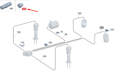new mb gle w167 compressed-air line connection fitting a0003280200 original