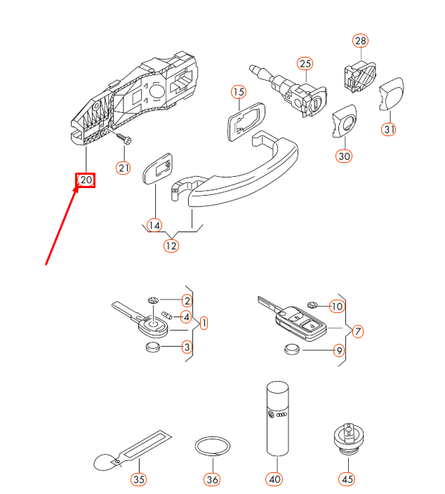 NEW VW AMAROK FRONT DOOR HANDLE FRAME BASE 5N0837885H ORIGINAL