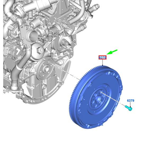 new ford kuga mk3 flywheel 2546292 jx61-6477-da original