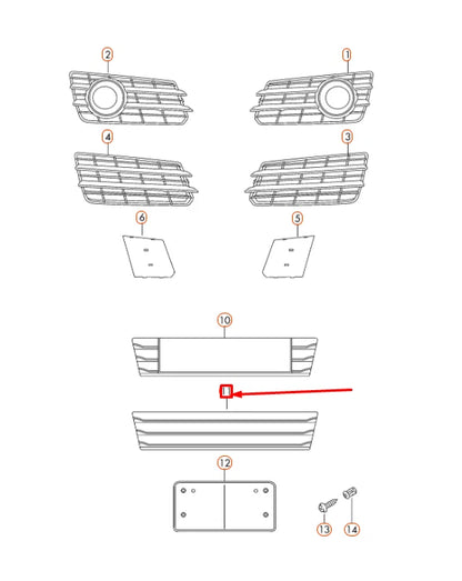 NEW AUDI Q7 4L FRONT LICENCE PLATE HOLDER 4G8807287GCKA ORIGINAL