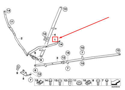 new bmw z4 roadster e89 front left diagonal rod 51617135647 7135647 original