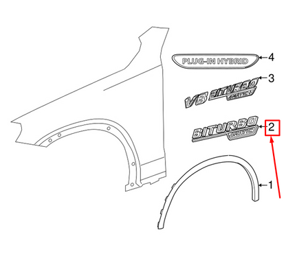 NEW MERCEDES-BENZ C W205 FRONT RIGHT FENDER EMBLEM BADGE A2058172501 ORIGINAL