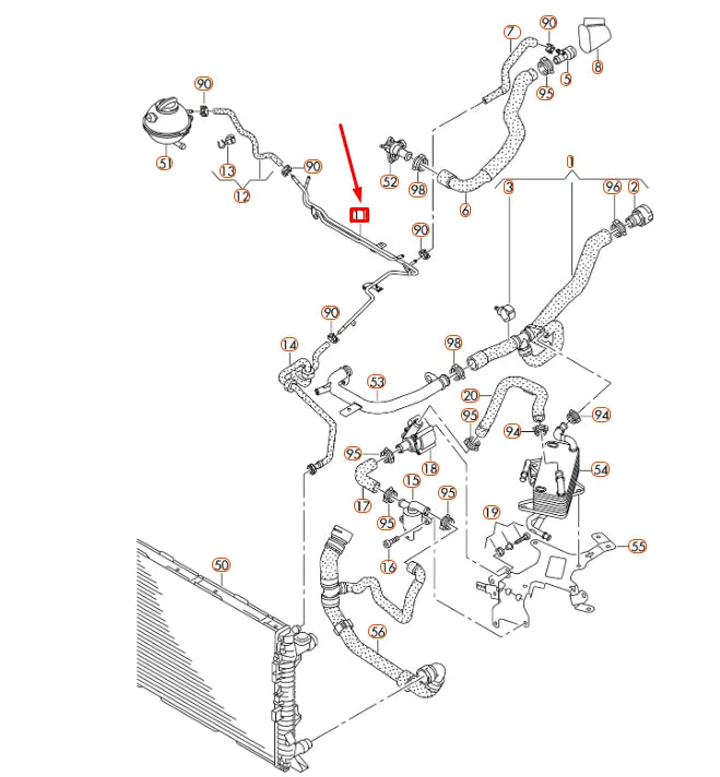 NEW AUDI Q3 8U COOLANT PIPE 06J121075D ORIGINAL