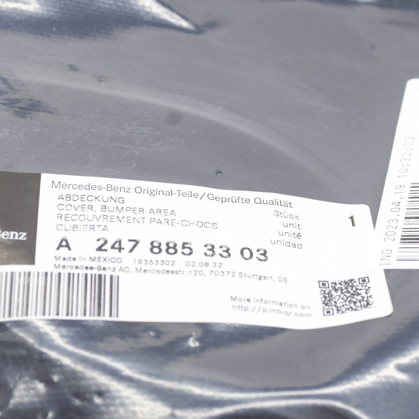 NEW MB GLB X247 FRONT BUMPER AREA LEFT LOWER INNER COVER A2478853303 ORIGINAL