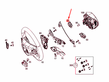 NEW MERCEDES-BENZ C W20 STEERING WHEEL RIGHT SWITCH A0999050300648R23 ORIGINAL