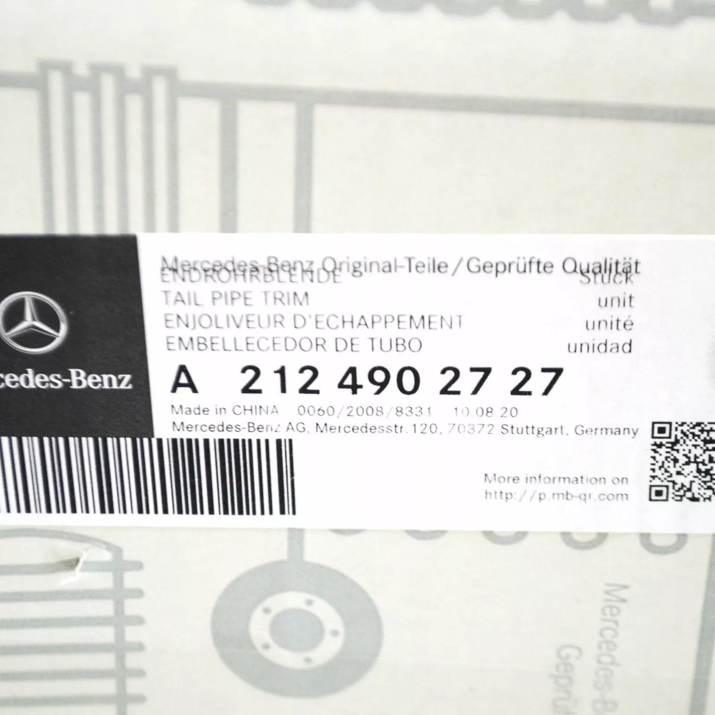 NEW MERCEDES-BENZ GLE W166 LEFT TAIL PIPE COVER A2124902727 ORIGINAL