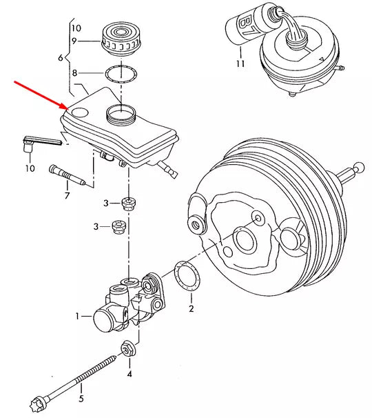 NEW AUDI A6 C6 BRAKE FLUID TANK 8E0611301G 3.0 PETROL