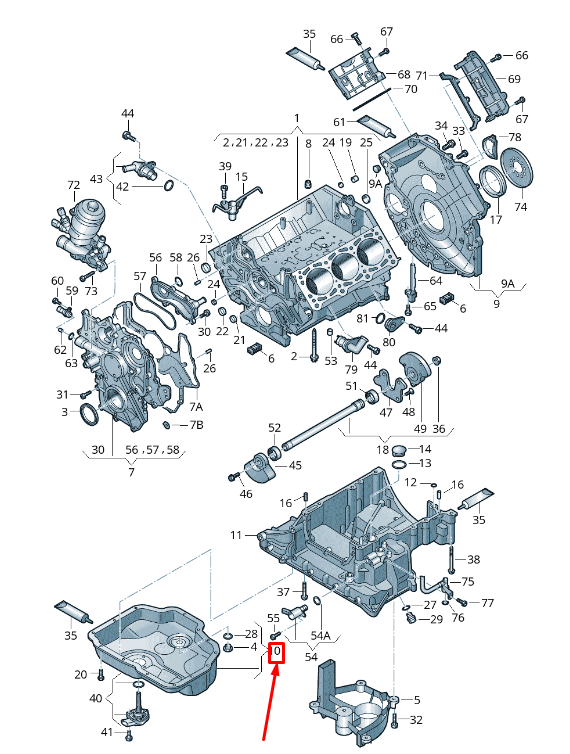 new vw touareg 7p lower engine oil sump 059103602ab original
