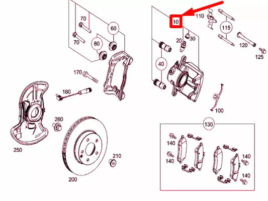 NEW MERCEDES-BENZ C W204 AMG FRONT LEFT BRAKE CALIPER A2044211711 ORIGINAL