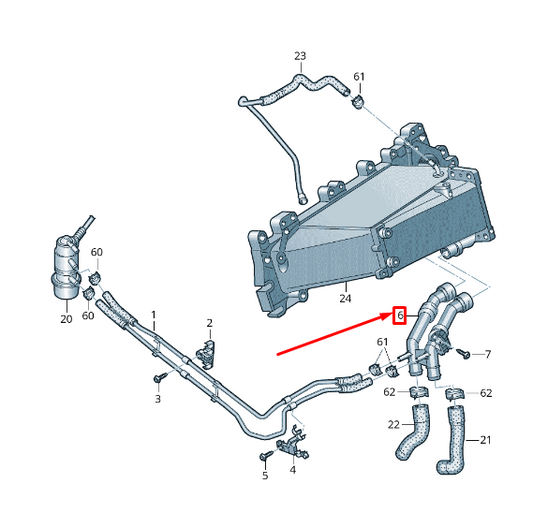 new audi a6 avant c7 engine coolant pipe 04l122157ac original
