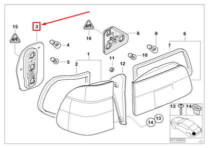 NEW BMW 5 E39 TAIL LIGHT BULB SOCKET 8371324 63218371324 ORIGINAL