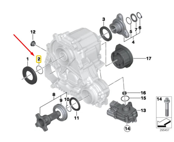 NEW BMW 1 F20 TRANSFER CASE INPUT SHAFT O-RING 7609202 27107609202 ORIGINAL