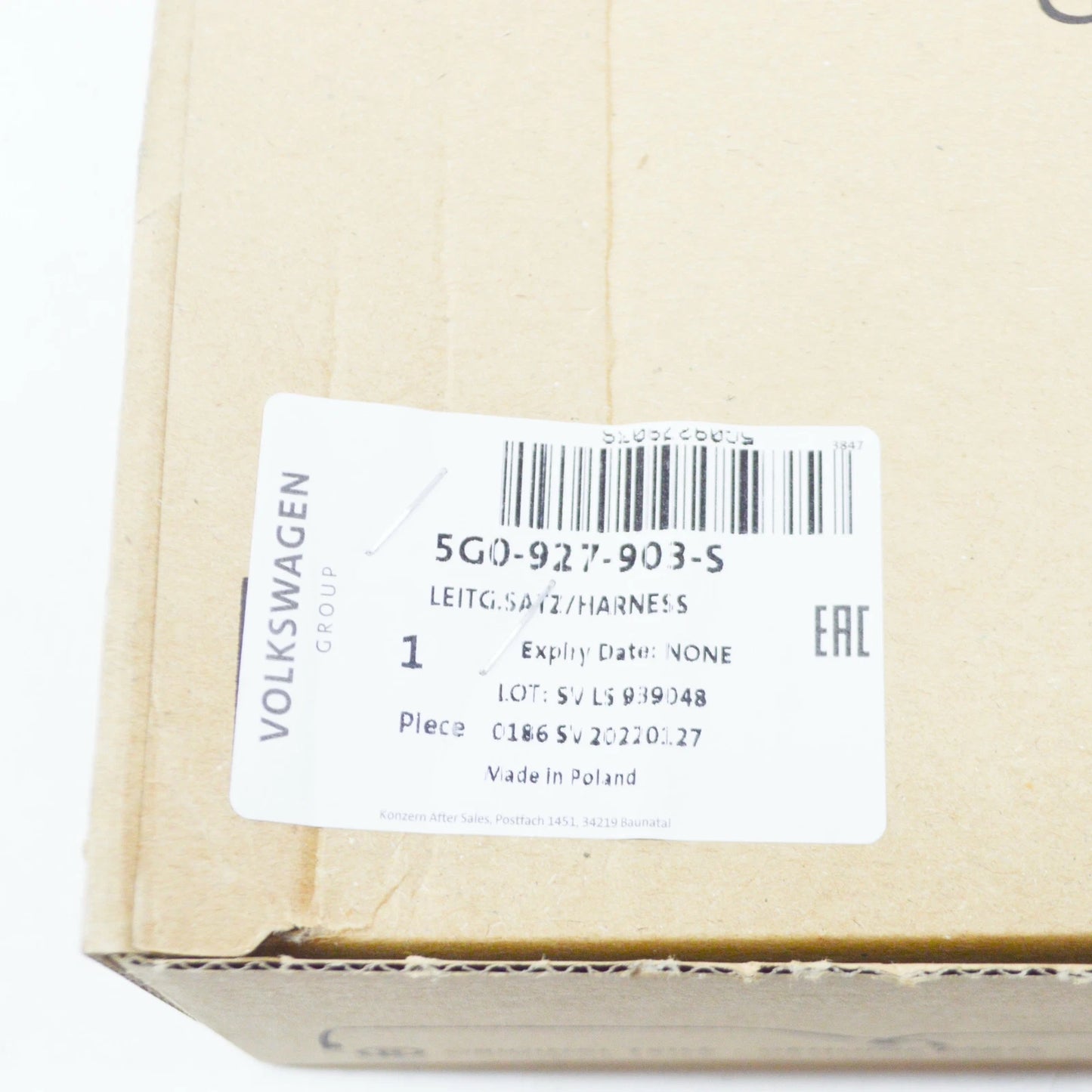 NEW AUDI A3 8V FRONT LEFT SPEED SENSOR WIRING HARNESS 5G0927903S