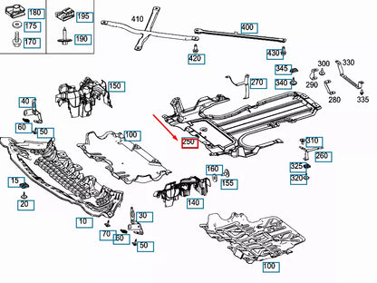 NEW MB C W205 REAR ENGINE COMPARTMENT BOTTOM COVER A2055240630 ORIGINAL