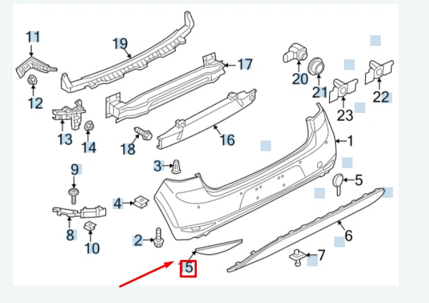 NEW VOLKSWAGEN GOLF MK7 REAR LEFT BUMPER REFLECTOR 5G0945105C ORIGINAL