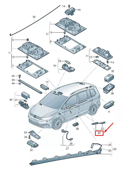 NEW VW TOURAN 5T LEFT LED LIGHT RHD 5TA919415B