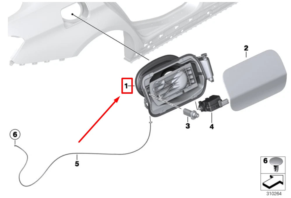 NEW BMW 3 F30, F80 FUEL TANK FLAP 51177238100 7238100