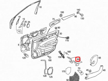 NEW MB C W203 FRONT RIGHT DOOR PULL HANDLE COVER TRIM A20381008517213 ORIGINAL