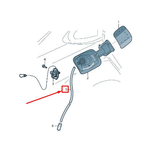 NEW AUDI A8 4N FUEL FILLER HOUSING DRAIN HOSE 4N0809937