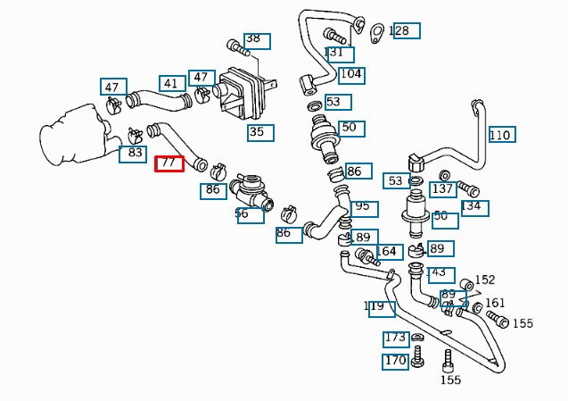 NEW MERCEDES BENZ SL R129 AIR PUMP PIPE HOSE A1201410583 ORIGINAL