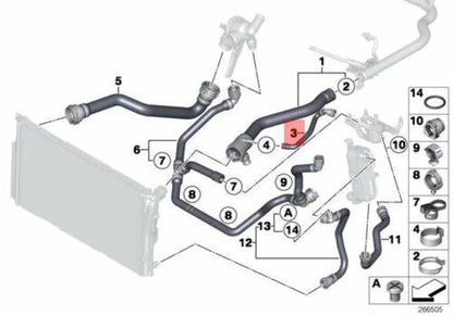NEW BMW 1 F20 COOLANT RADIATOR HOSE 7596831 17127596831 ORIGINAL