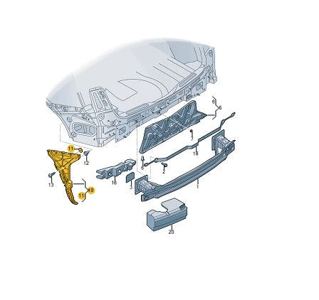 NEW AUDI Q5 FY SPORTBACK REAR LEFT BUMPER BRACKET 80F807453 ORIGINAL