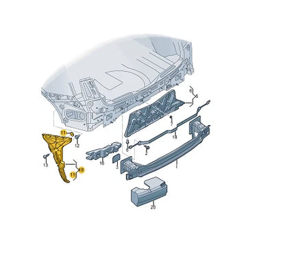 NEW AUDI Q5 FY SPORTBACK REAR LEFT BUMPER BRACKET 80F807453 ORIGINAL
