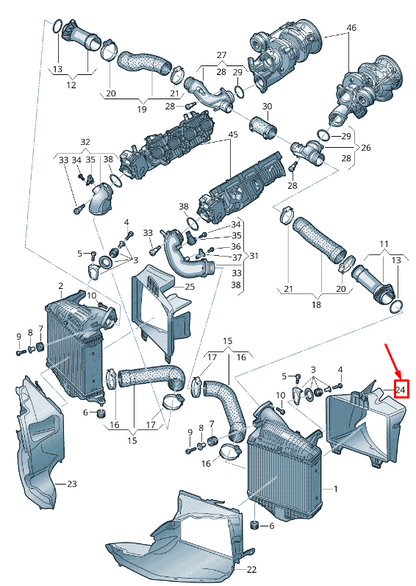 new audi rsq8 left engine air guide 4m8121705 original