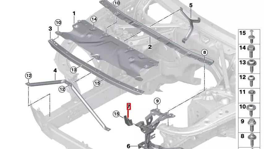 NEW BMW M5 F90 FRONT LOCK PANEL LEFT 51747407769 ORIGINAL