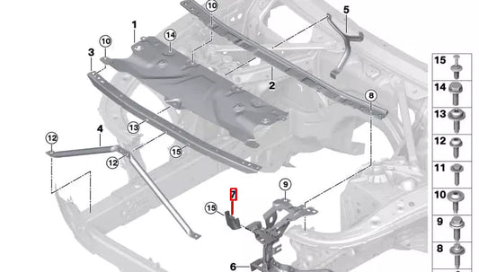 NEW BMW M5 F90 FRONT LOCK PANEL LEFT 51747407769 ORIGINAL
