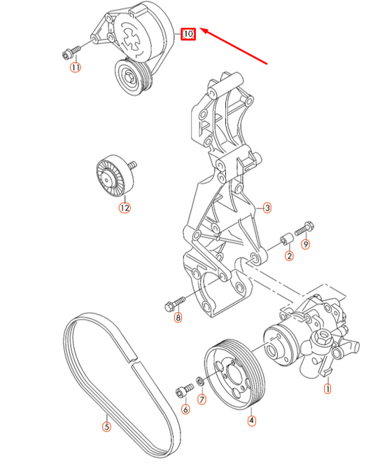 new vw beetle 9c accessory drive belt tensioner 022145299d original