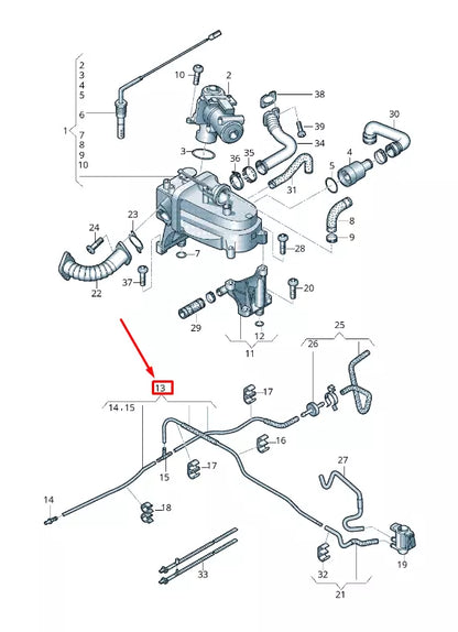 NEW AUDI A5 SPORTBACK 8T ENGINE VACUUM PIPE 059131381BT