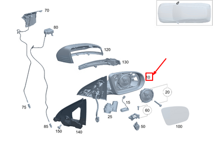 new mercedes-benz eqc right side wing mirror lhd a2938109200 original