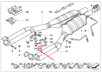 new bmw 7 e38 left exhaust pipe bracket 18211715871 1715871 original