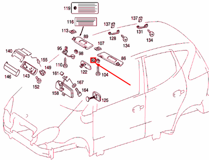 NEW MERCEDES-BENZ A W168 SUN VISOR BEARING CLIP A20281007127101 ORIGINAL