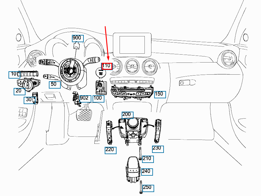 NEW MERCEDES-BENZ S-CLASS W221 START/STOP BUTTON A221545071464 2013 ORIGINAL