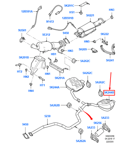 new ford mondeo mk4 rear left muffler assy 1810629 8g91-5k214-yc original