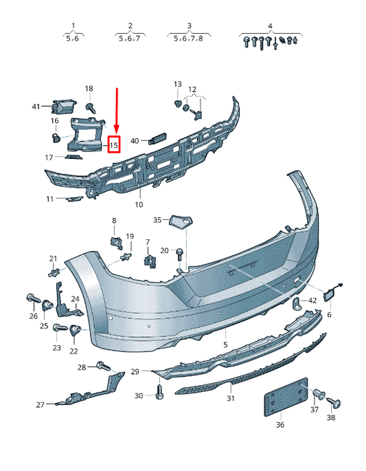 new audi tt fv rear left bumper cover reinforcement bracket 8s0807773a original